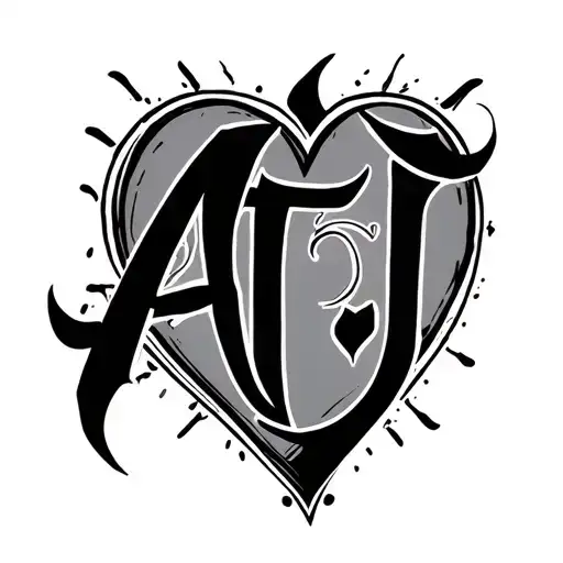 Atj Script Letters In The Form Of A Heart