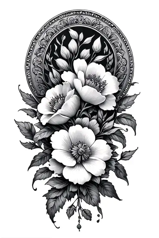 Medallion And Flowers Wrapped