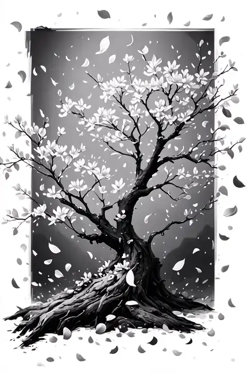 Cherry Blossom Tree Petals Falling