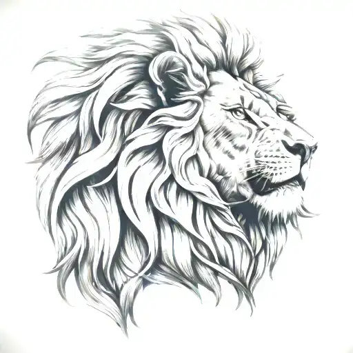 Lion Head Eating Sun