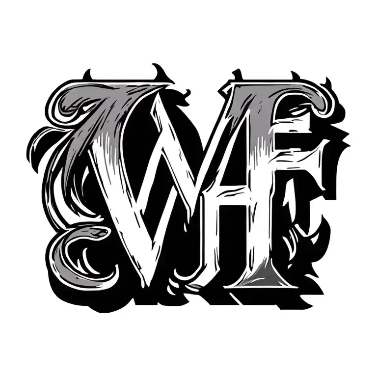 Letter Vffv Whit Biker Style