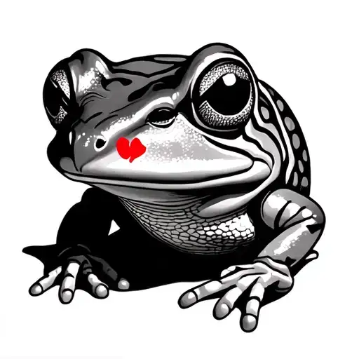 Vintage Frog With Kiss Mark On Nose