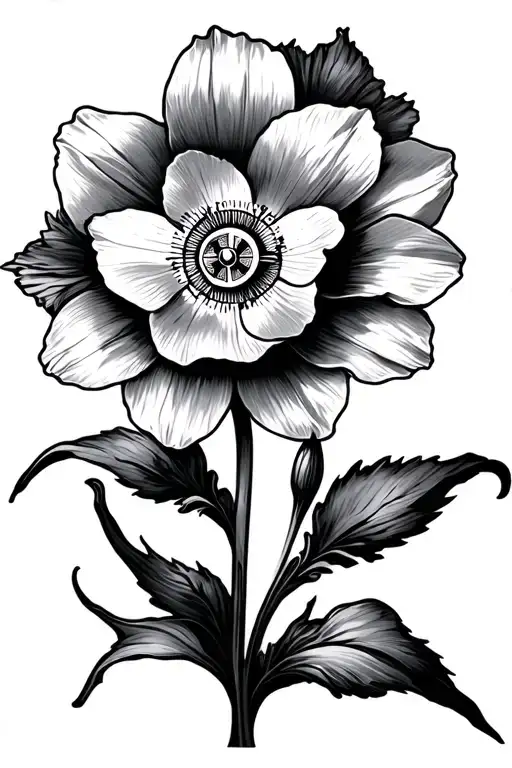 Daffodil Poppy Compass Helm