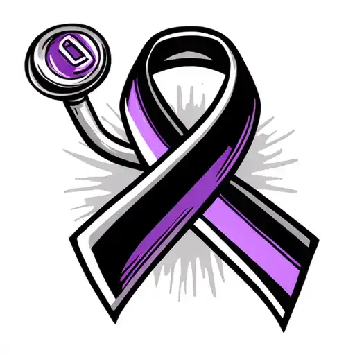 Pancreatic Cancer Ribbon With Referee Whistle