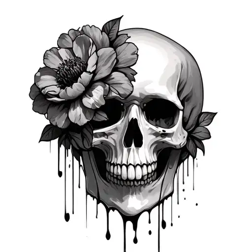 Skull Bleeding Flowers