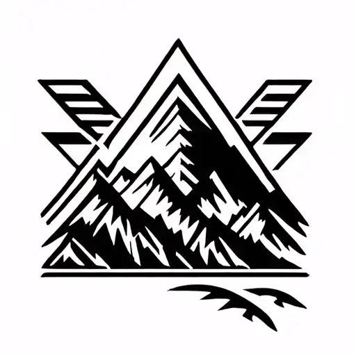 Navajo Design With A Mountain In The Middle