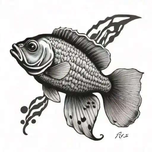Iris Bass Fish Dots Water
