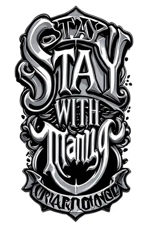 The Words Stay Strong With Manly Metal Art Around The Words