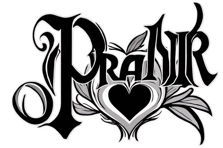 Make Tatto Hidden Name Of Prahir With Heart Symbolizing Love