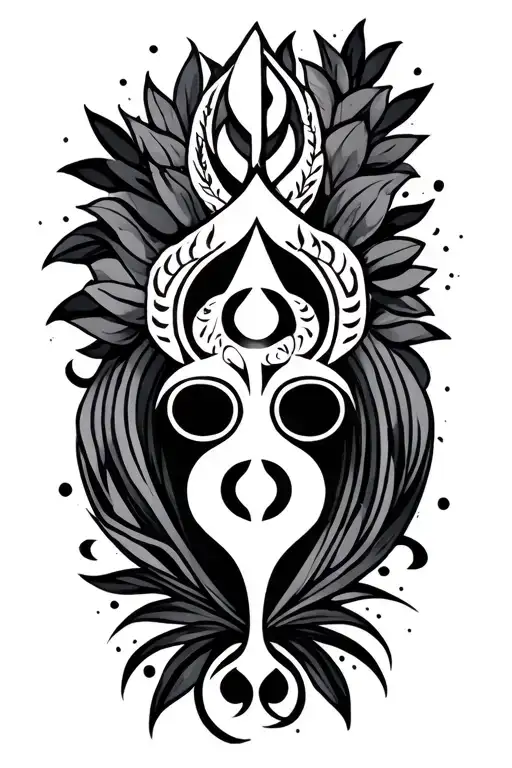 Single Line Tattoo Featuring Symbols