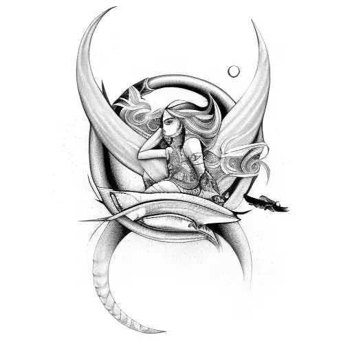 Pisces Girl With Scorpio And Aries Zodiacs Around It