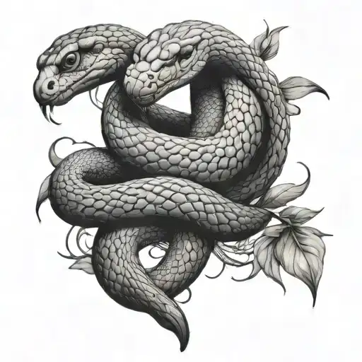 Snake And Bird Sitting