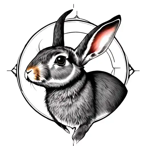 Rabbit As Taurus Zodiac Symbol Merged