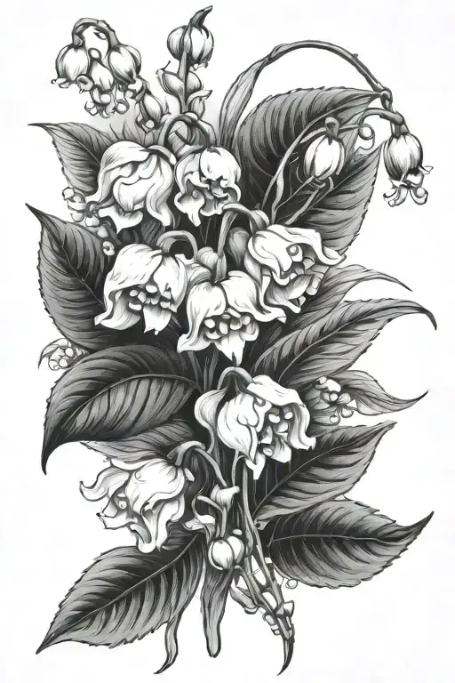 Lily Of The Valley And Roses Blooming