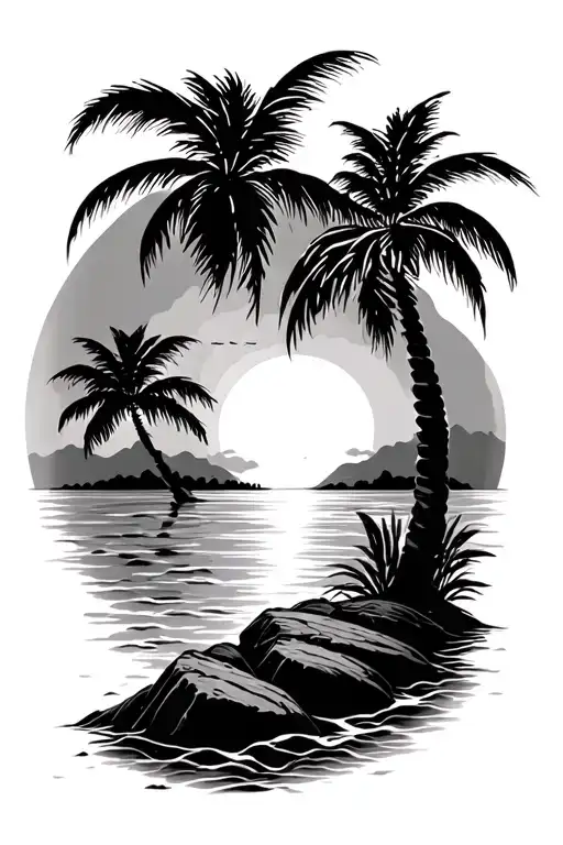 Tropical Island Sunset