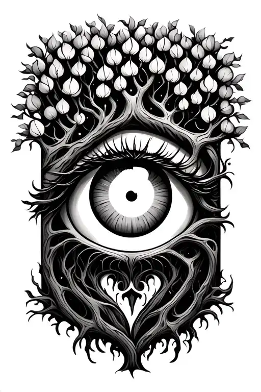 Tree Of Life Crying Eye Symbol Integrated