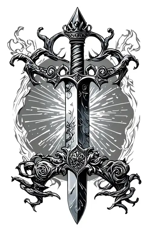 Greatsword With Crown In The Middle