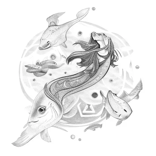 Pisces Girl With Zodiacs Around It