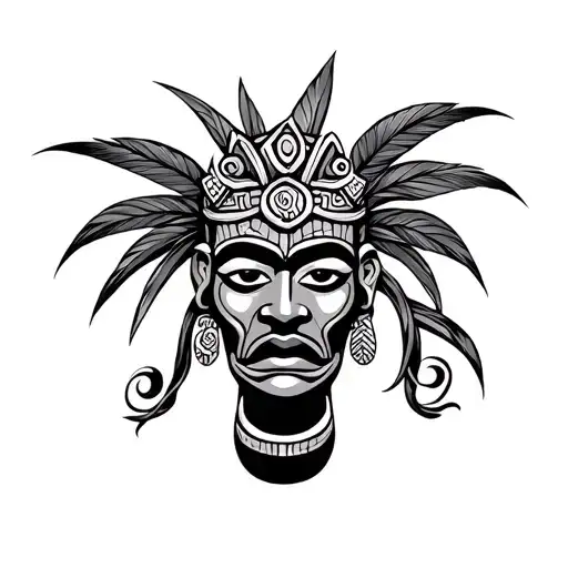 Hot Female Tiki Man Face