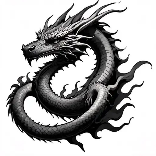 Ouroboros Dragon With Fire