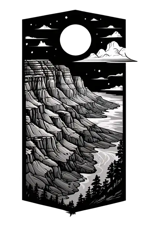 Simple Grand Canyon Tattoo Design