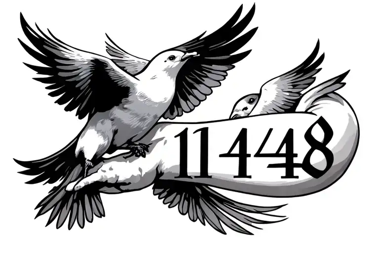 Forearm Tattoo With The Year 1948 In Roman Numerals With Doves
