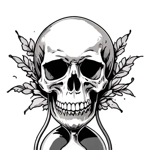 Skull In Bottom Of A Hourglass