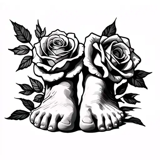 Kids Feet And Roses