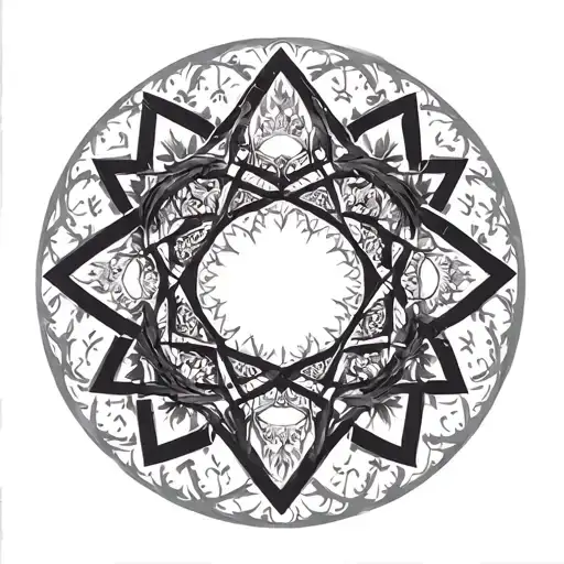Willow Tree With The Star Of David Geometric Mandala Design