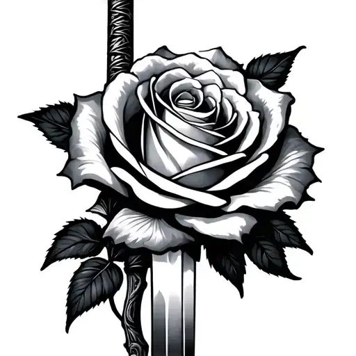 Katana Blade Morphing Into A Rose