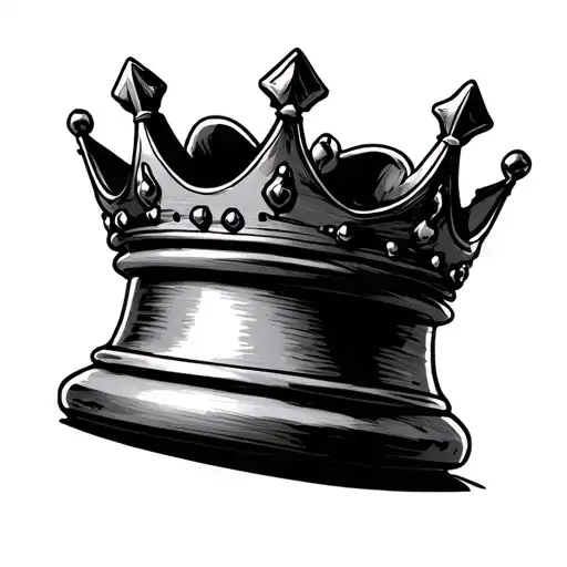 King Chess Piece With A Crown On Top Half
