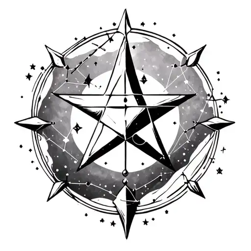Libra Star Sign Surrounded By Constellations