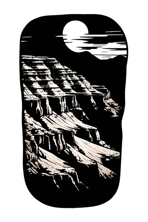 Simple Grand Canyon Tattoo Design