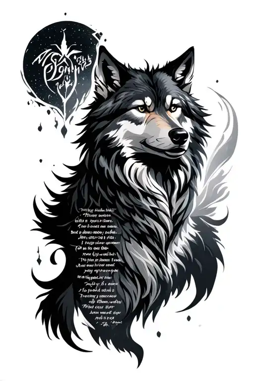 Wolf Spirit With Poem Written