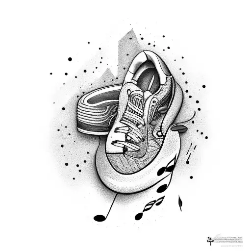 A Sneaker Melting Into A Pool Of Colorful Music Notes