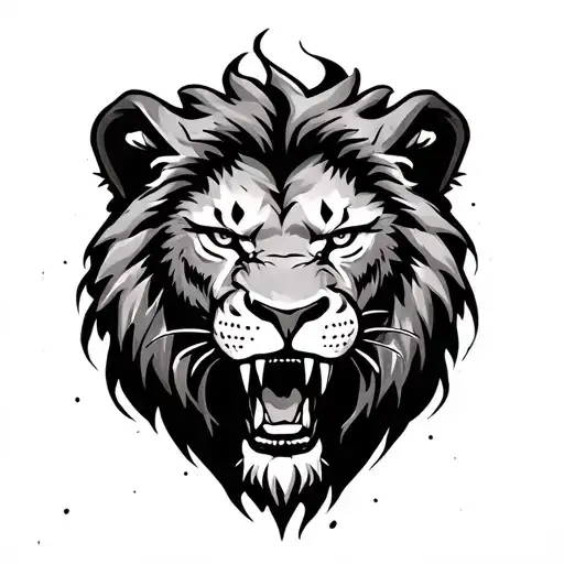 Bloody Lion With Teeth