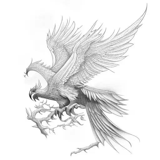 Pheonix On A Tree Made Of Akulls