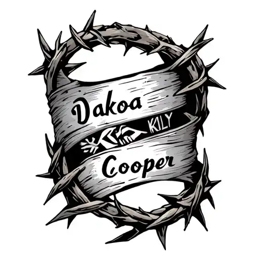 Crown Of Thorns Armband With Words Dakota Kily Cooper In It