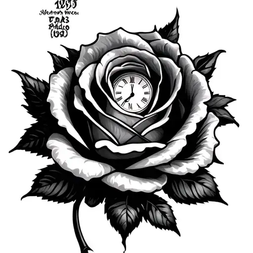 Rose Cuff With Clock Date