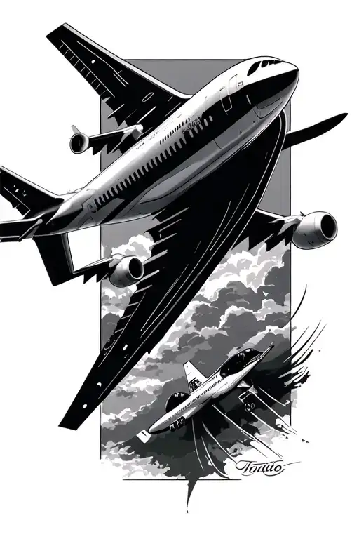 787 Dreamliner And Line Art Inspired