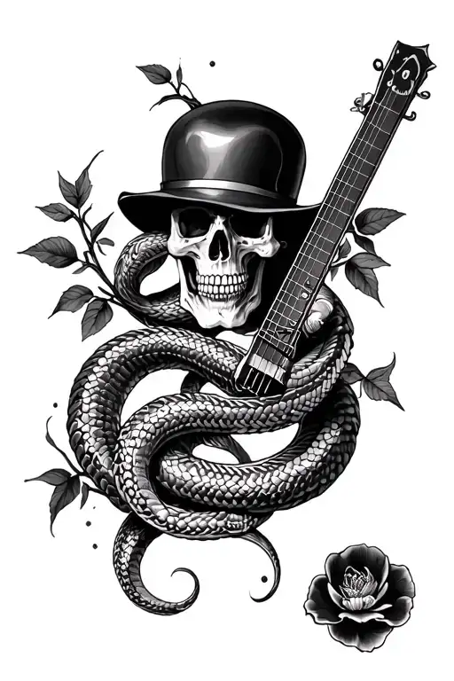 Guns N Roses With Skull Snakes And Vines