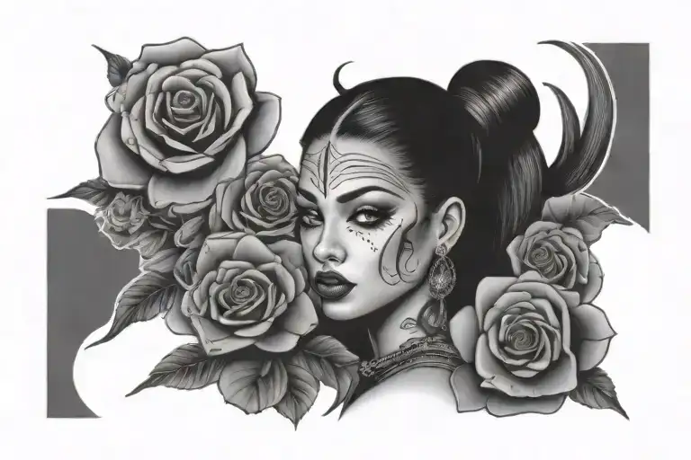 Gangster Girl With Tattoo Design Inspired