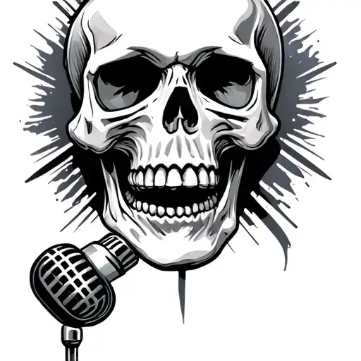 Skull Talking In Microphone