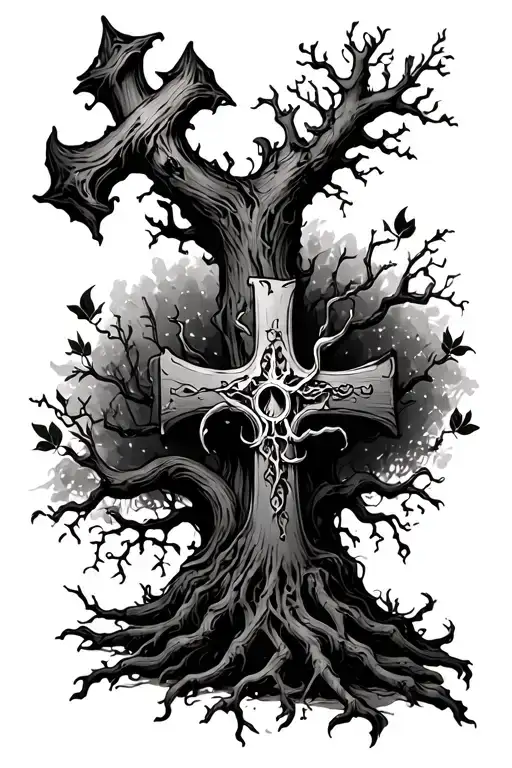 Sleave With Poison Tree And A Cross