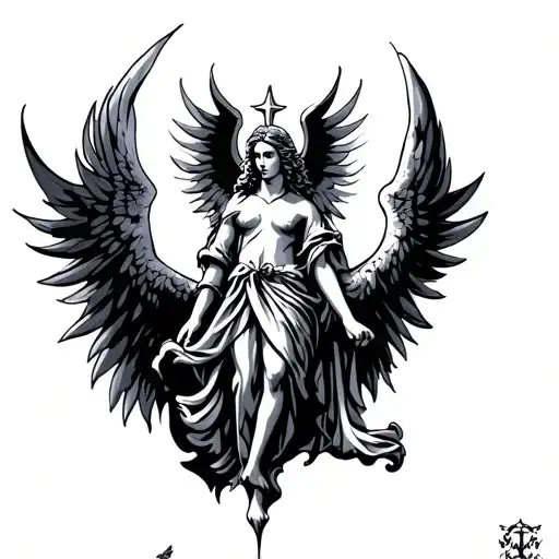 Angel And Serbian Emblem