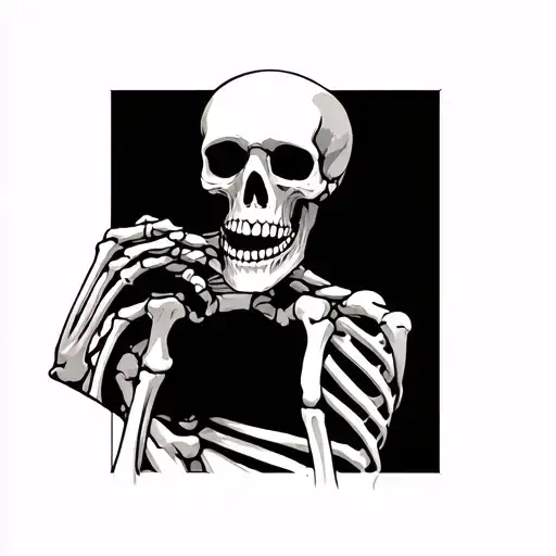 Arm Sleeve Skeleton Bones Connected To A Traditional Japanese Tattoo Sleeve