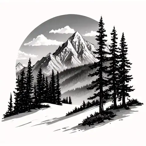 Mountain And Aspen Trees