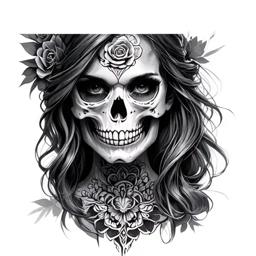 Create A Woman With A Skull