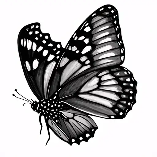 Schmetterling Fine Line Drawing