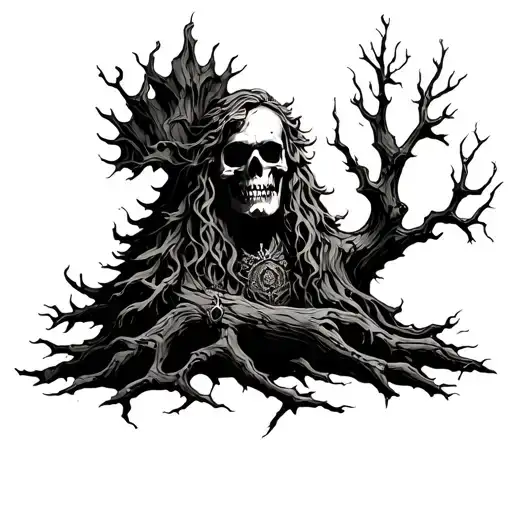 King Of The Dead Birch Tree Surrounded